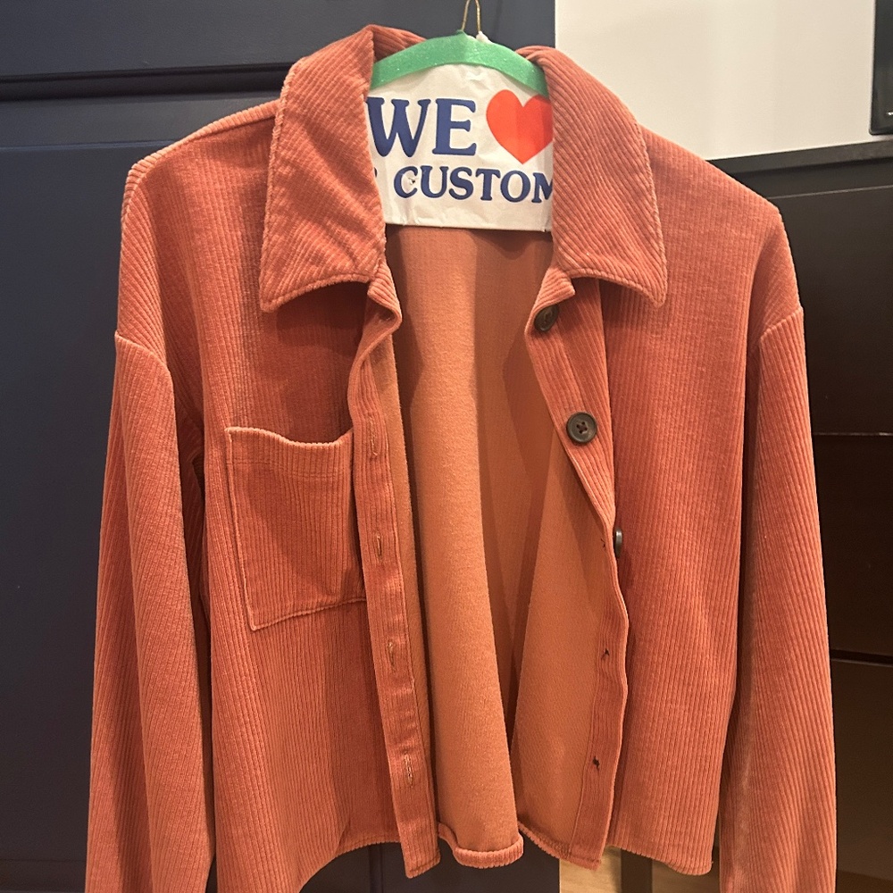 Madewell Knit Corduroy Crop Shirt-Jacket